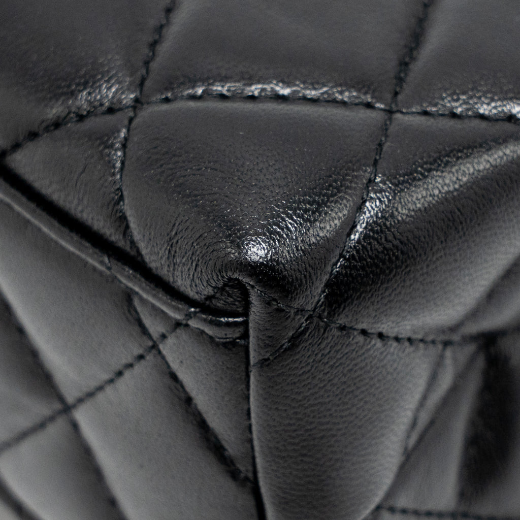 CHANEL 25A MINI KELLY SHOPPING TOTE BAG LAMBSKIN BLACK GHW (MICROCHIP)