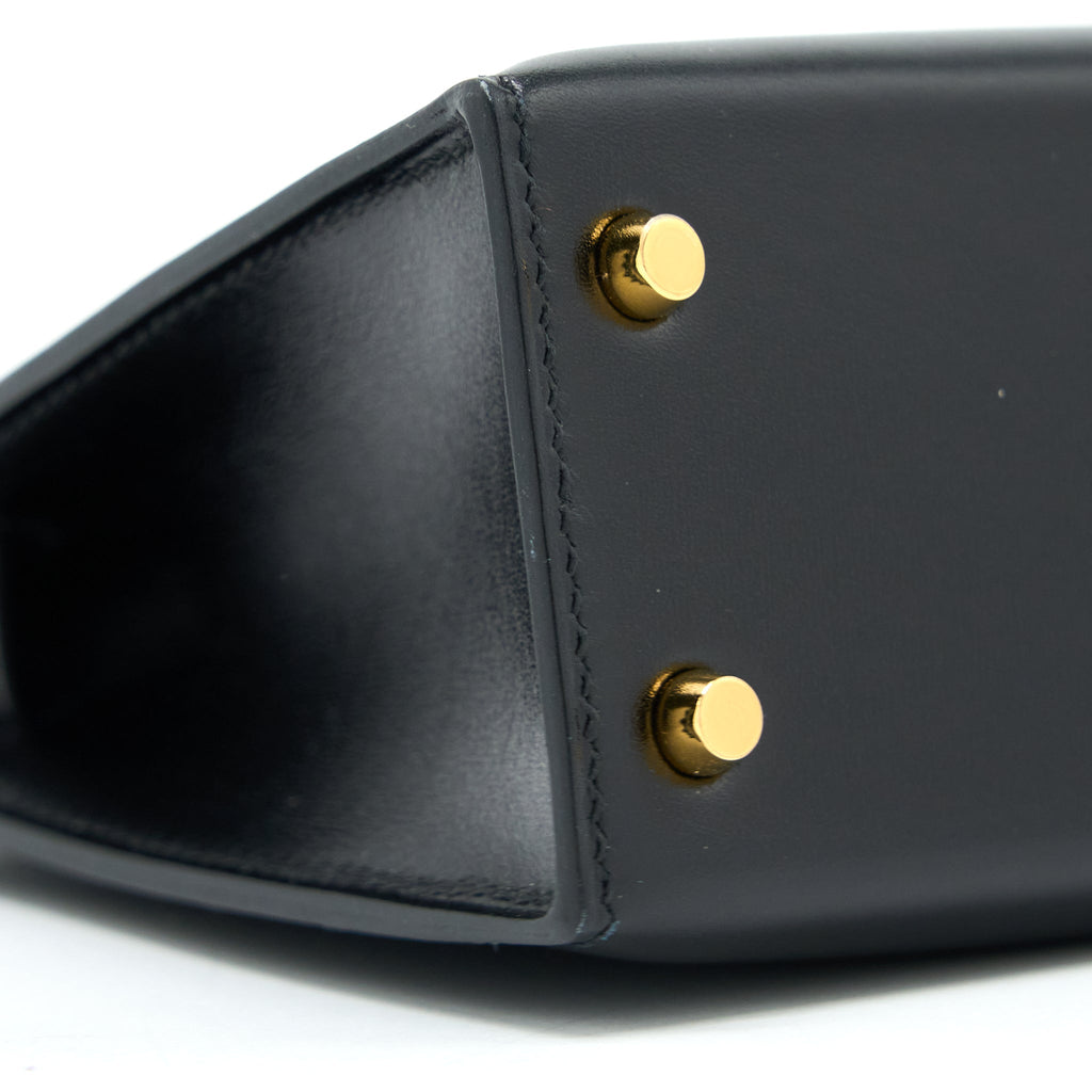 HERMES MINI KELLY II BOX BLACK GHW