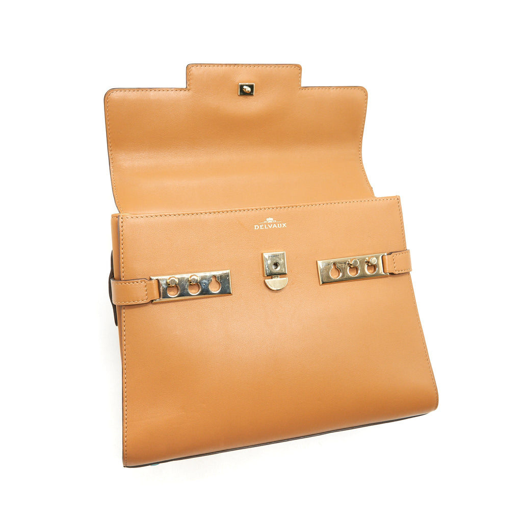 DELVAUX TEMPETE TOTE BAG CARAMEL WITH LGHW