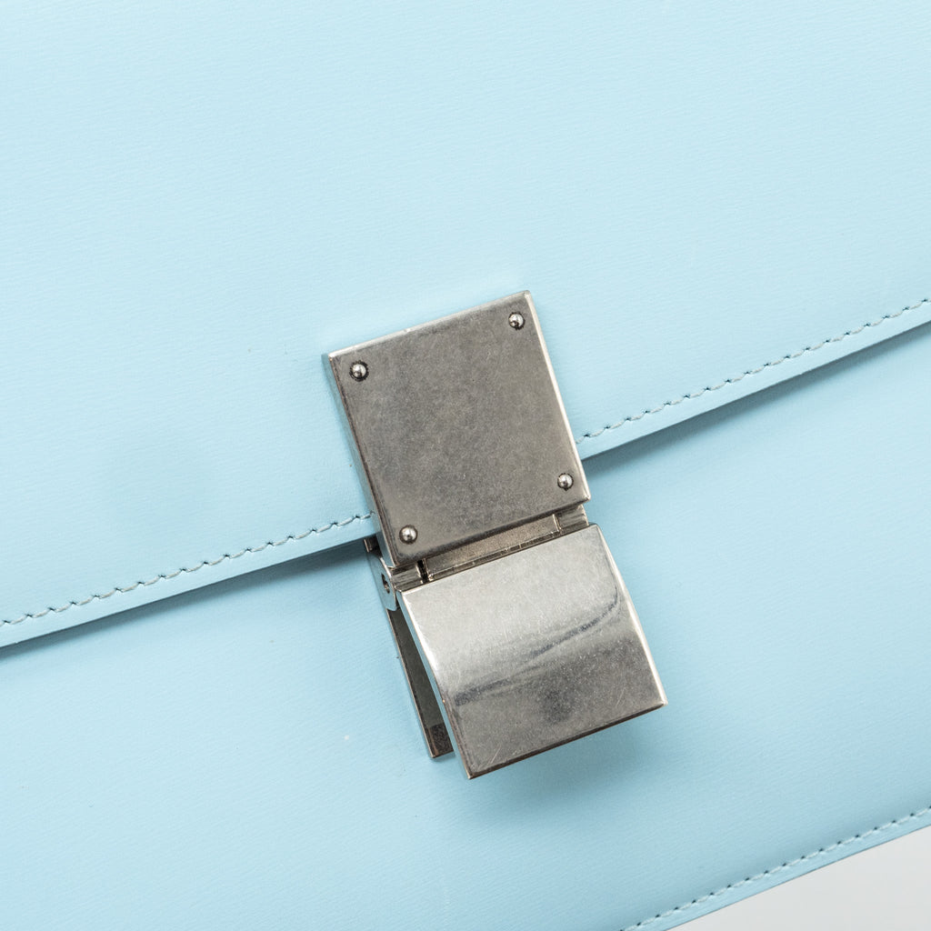 CELINE MEDIUM CLASSIC BOX BAG CALFSKIN LIGHT BLUE SHW