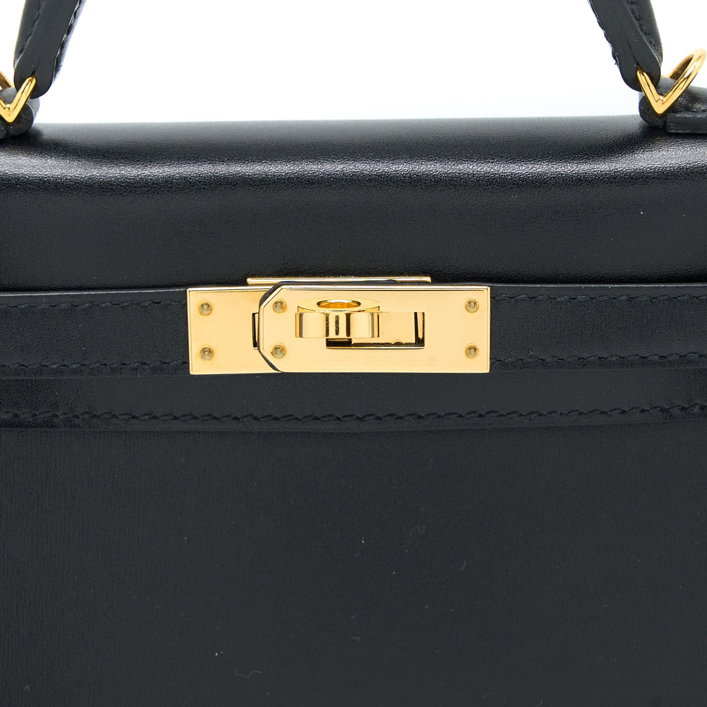 HERMES MINI KELLY II BOX BLACK GHW