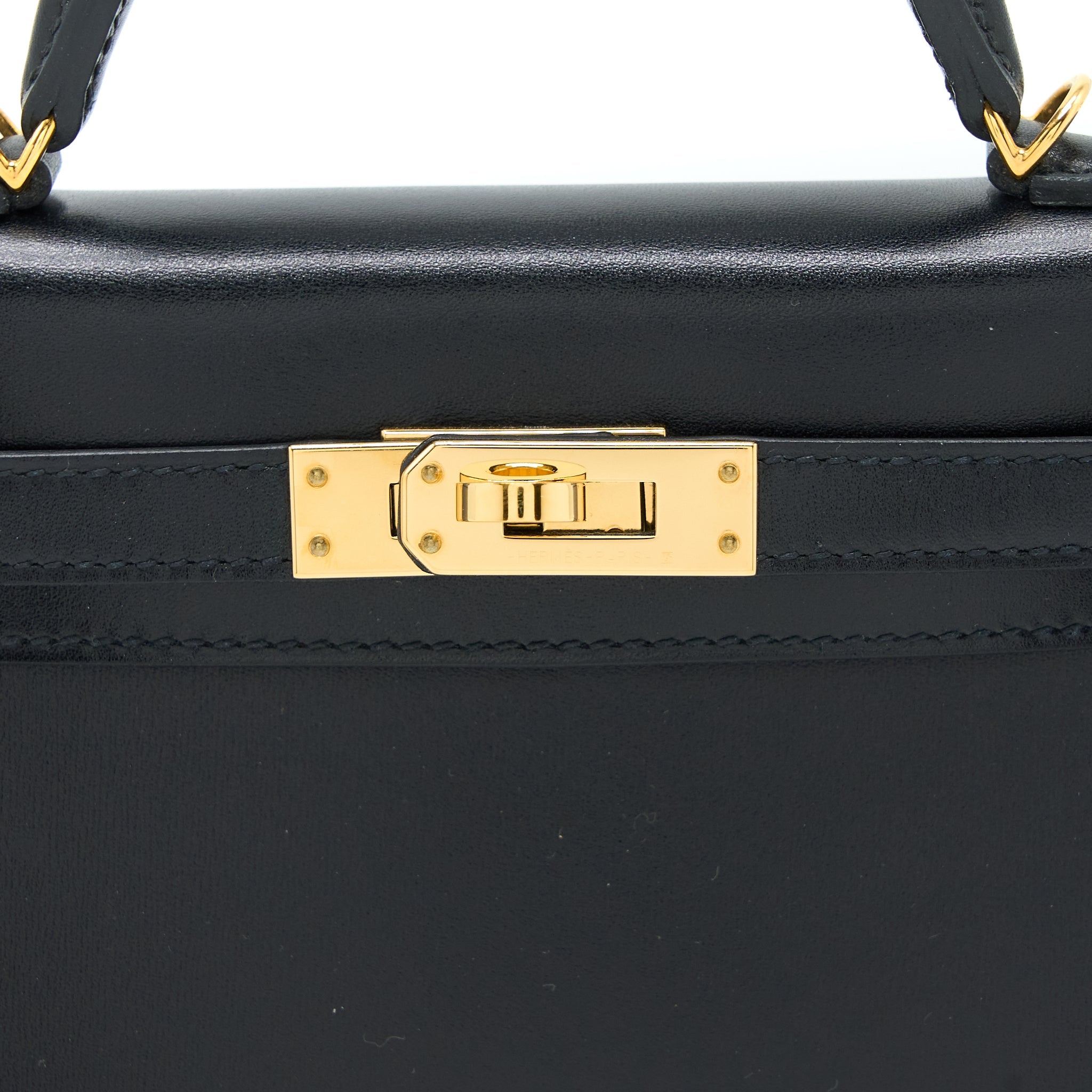 HERMES MINI KELLY II BOX BLACK GHW