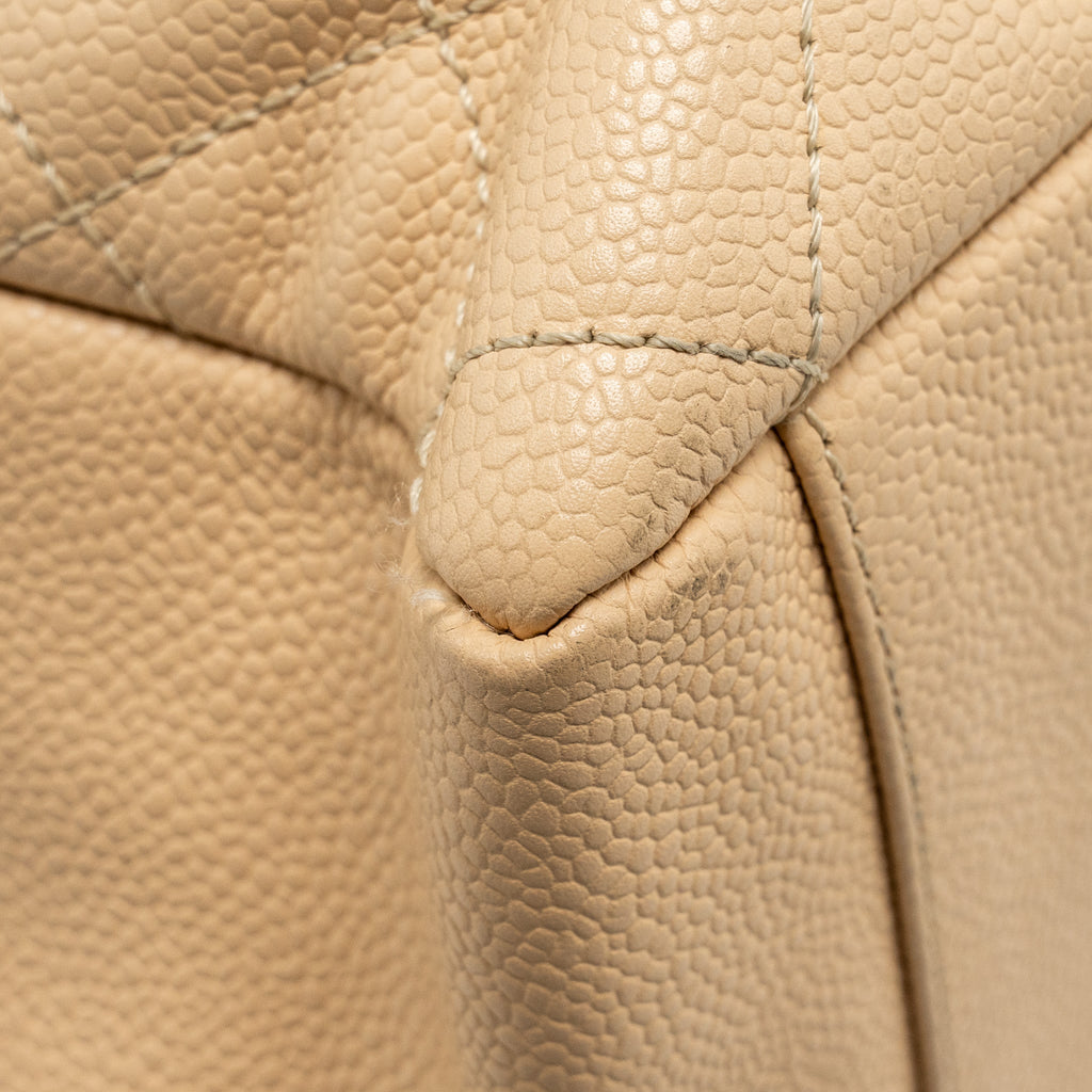 CHANEL GRAND SHOPPING TOTE BAG CAVIAR BEIGE SHW