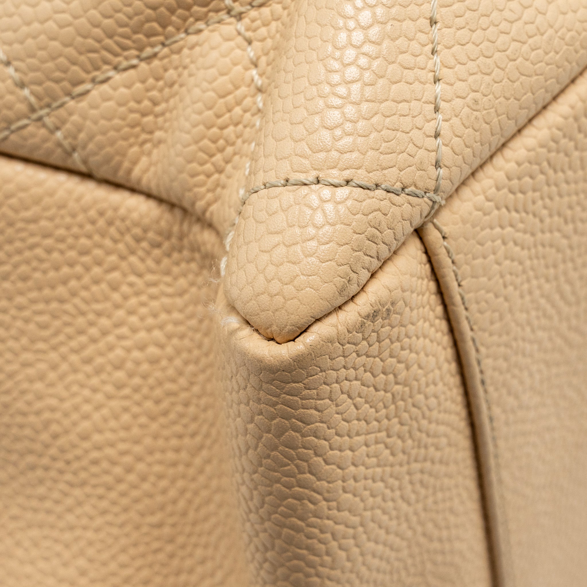 CHANEL GRAND SHOPPING TOTE BAG CAVIAR BEIGE SHW