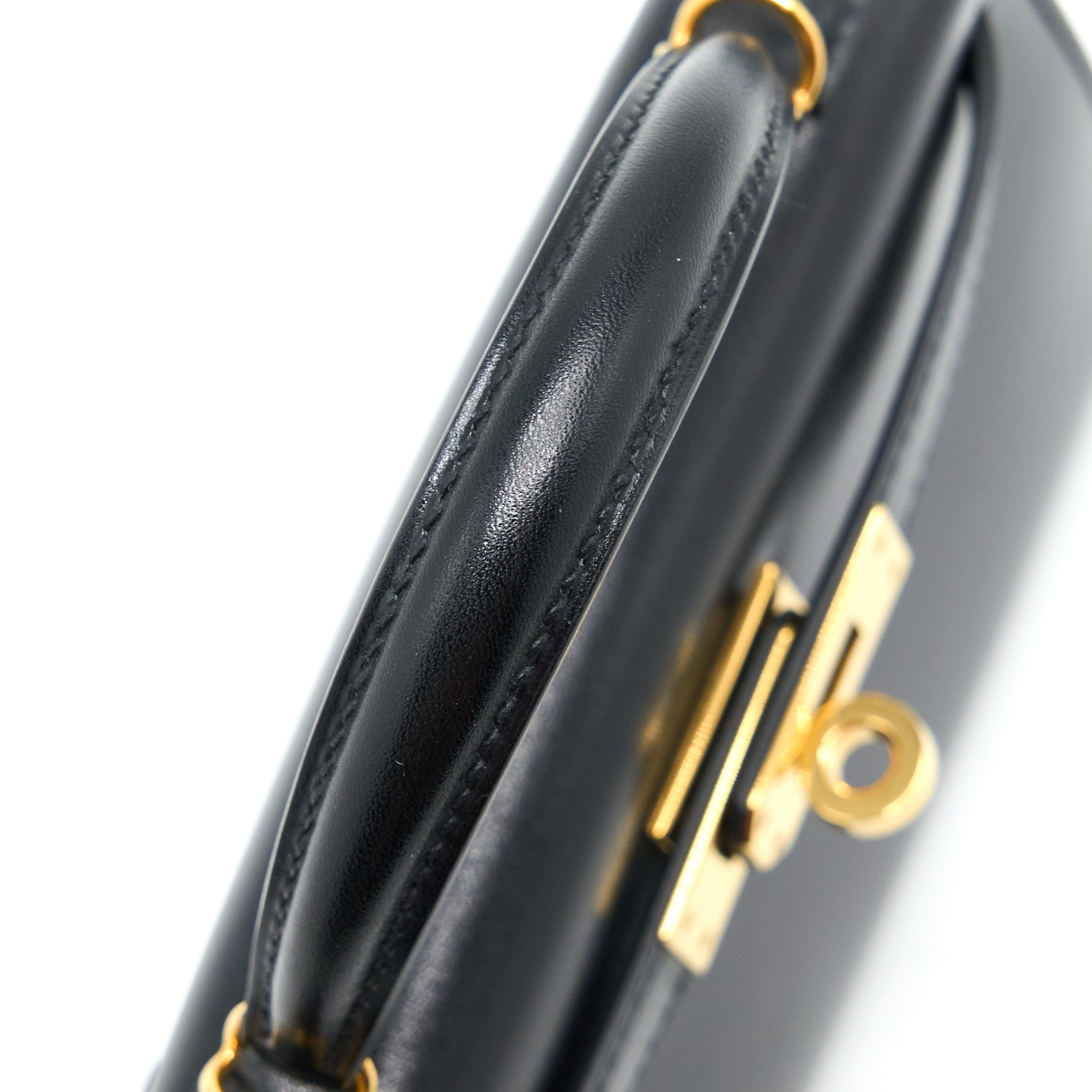 HERMES MINI KELLY II BOX BLACK GHW