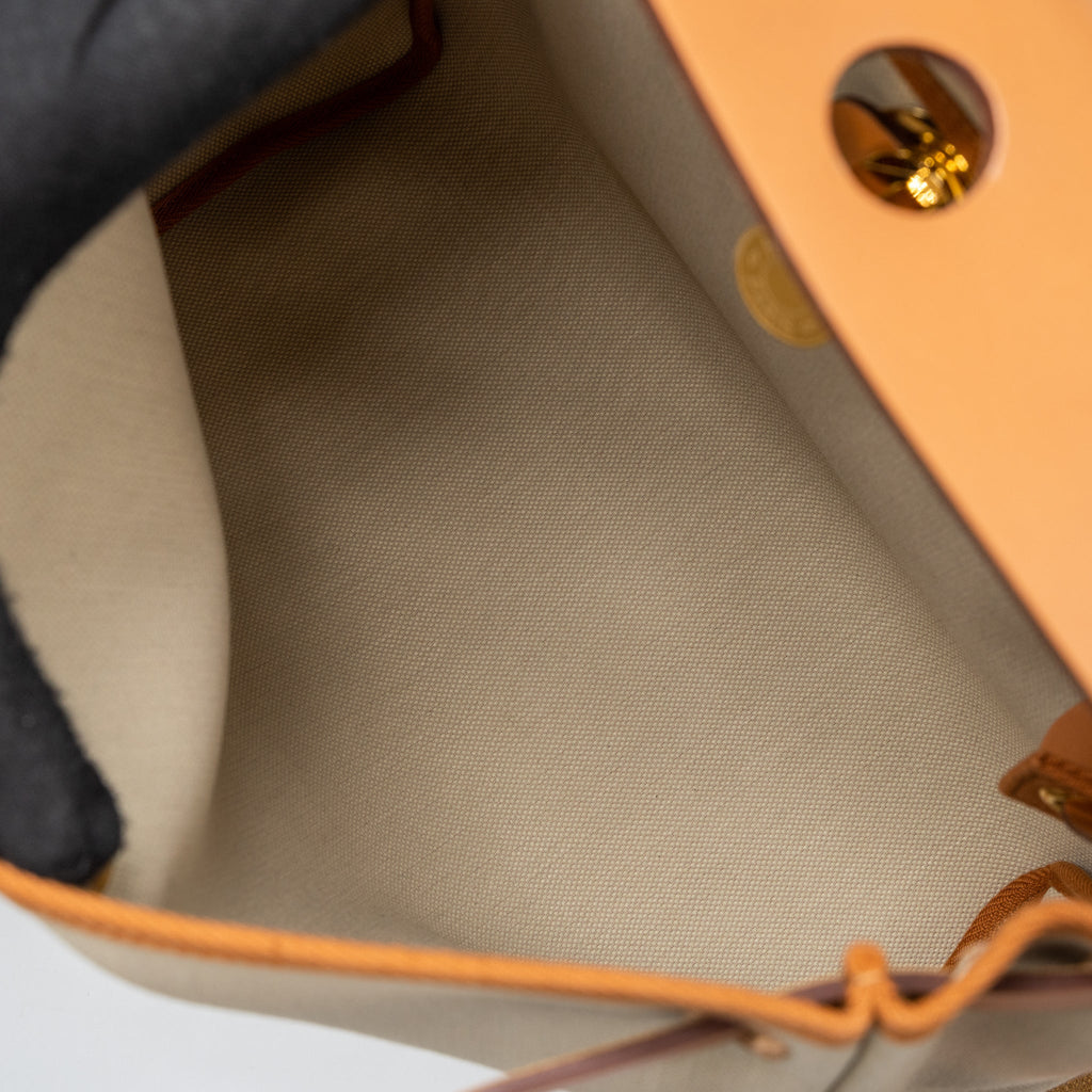 HERMES HERBAG 31 ZIP BAG TOILE MILITARIES/VACHE HUNTER BETON/NATURE GHW