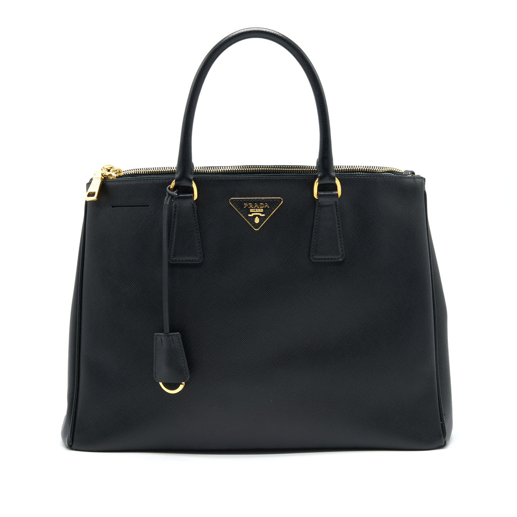 PRADA SAFFIANO LARGE TOTE BAG BLACK GHW