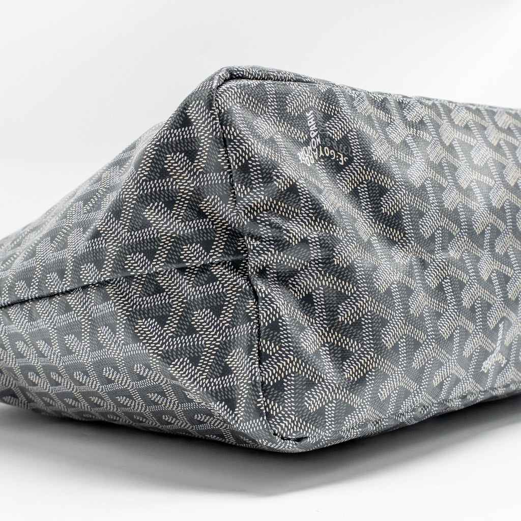 GOYARD SAINT LOUIS PM TOTE GOYARDINE CANVAS/CALFSKIN GREY SHW