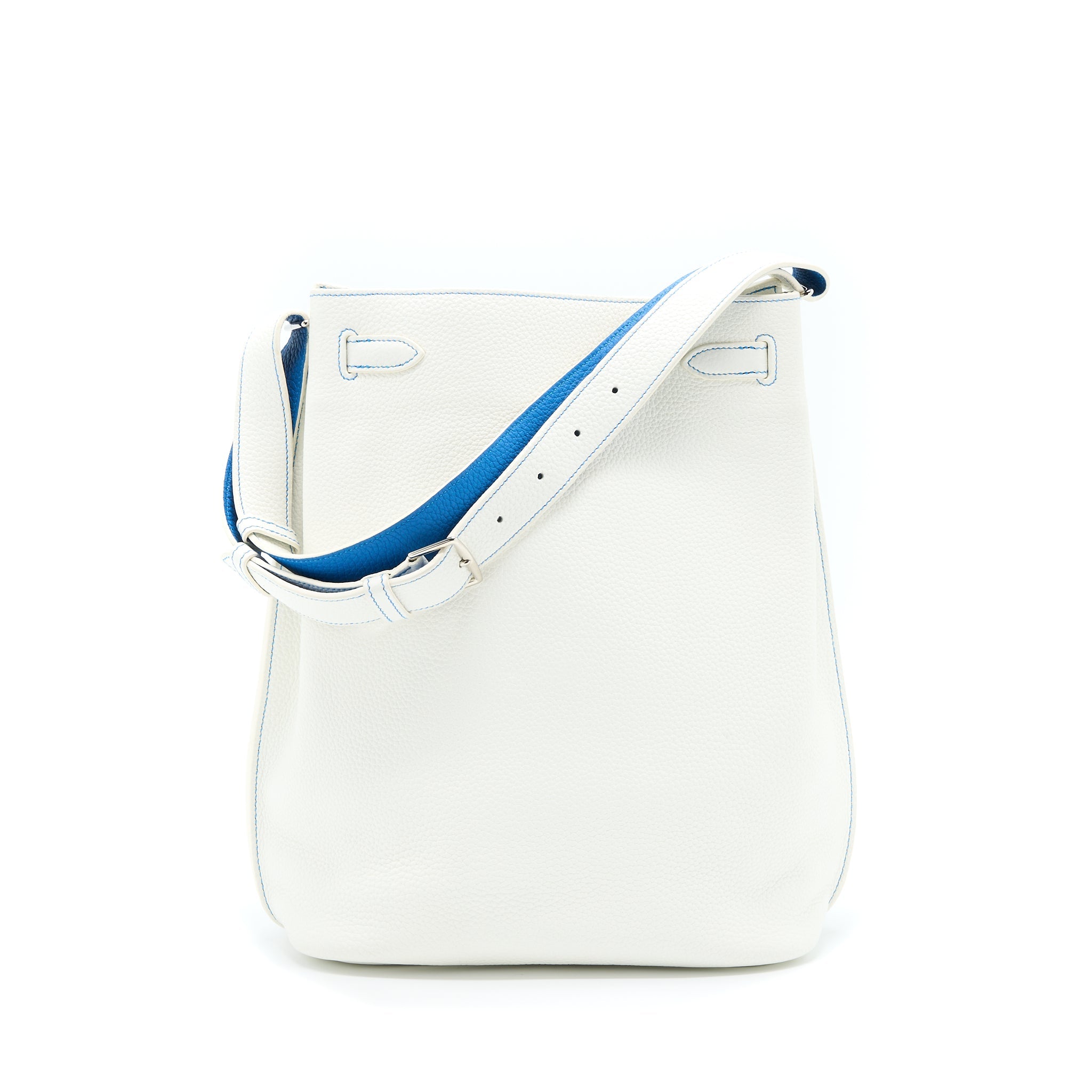 HERMES SO KELLY 26 BLANC/BLUE SHW