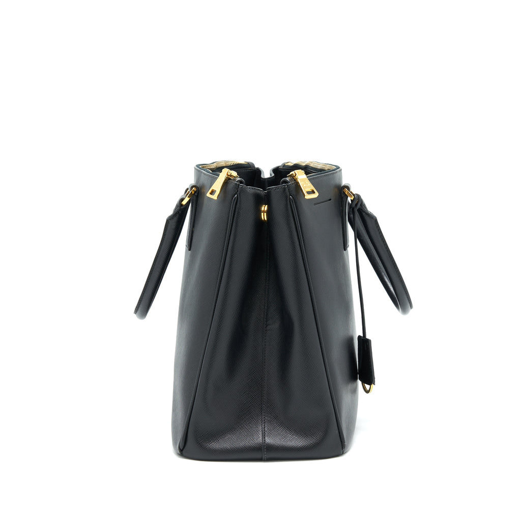 PRADA SAFFIANO LARGE TOTE BAG BLACK GHW