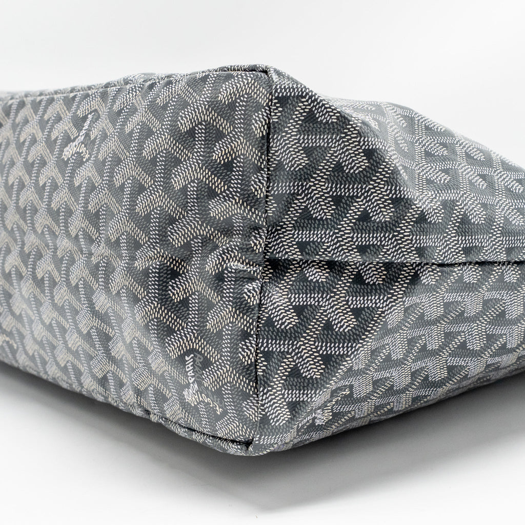 GOYARD SAINT LOUIS PM TOTE GOYARDINE CANVAS/CALFSKIN GREY SHW
