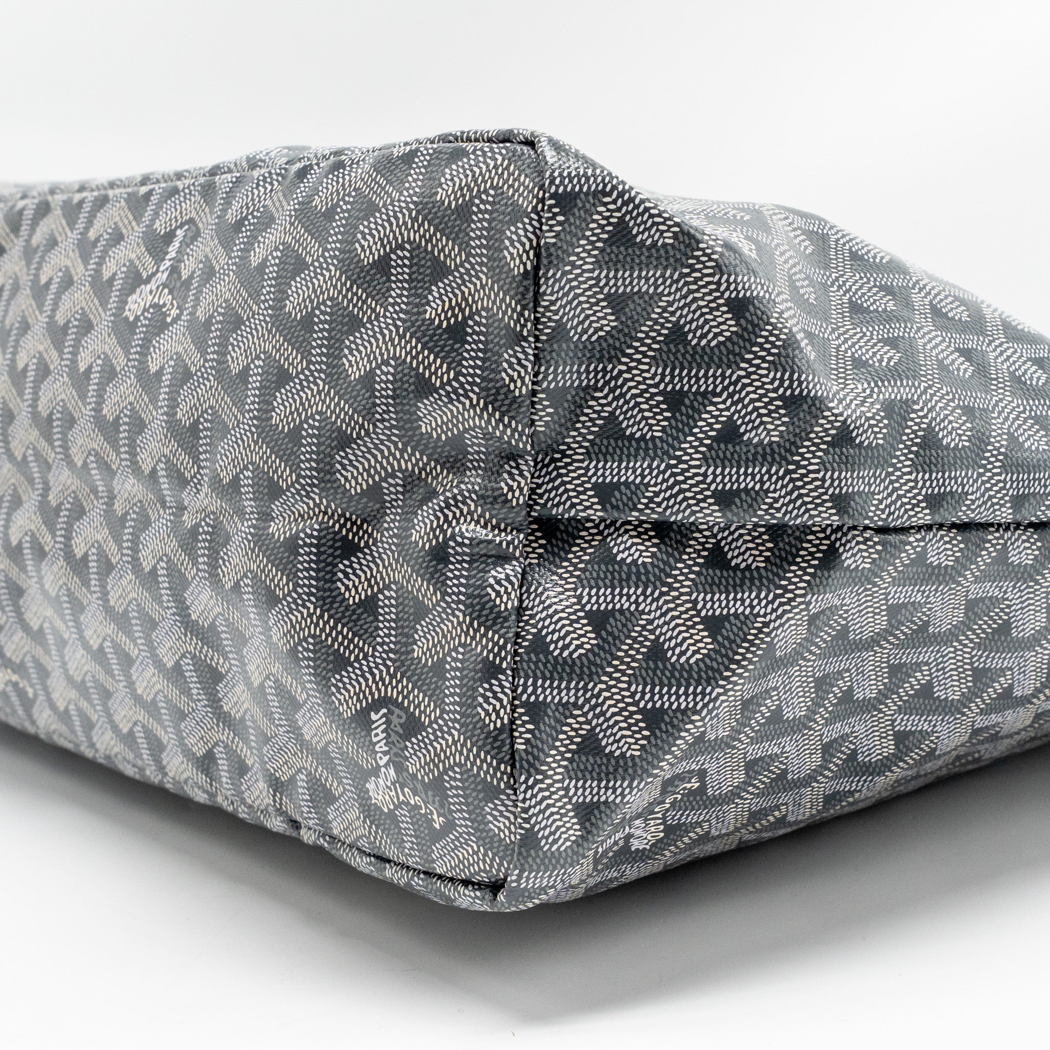 GOYARD SAINT LOUIS PM TOTE GOYARDINE CANVAS/CALFSKIN GREY SHW