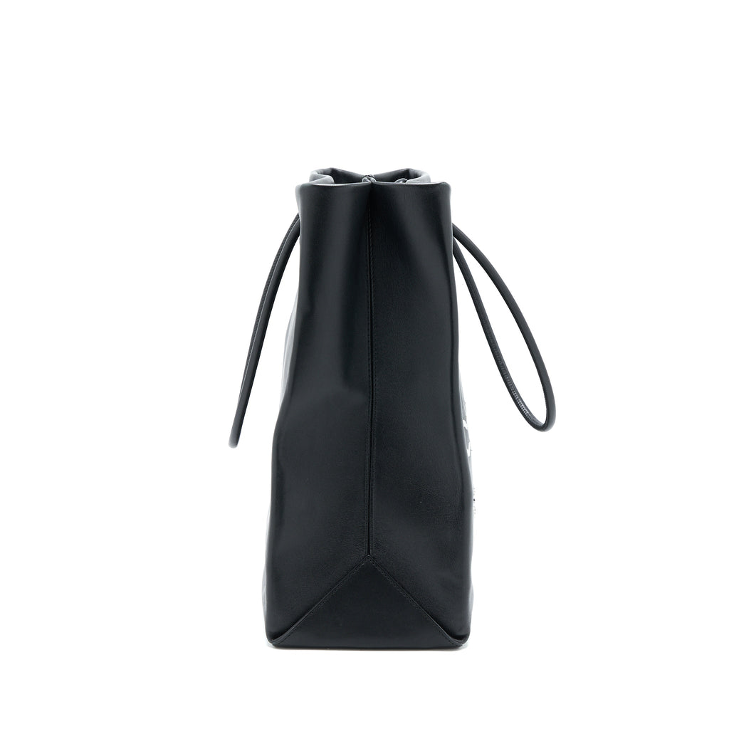 CHANEL VINTAGE CAMBON TOTE BAG CALFSKIN BLACK SHW