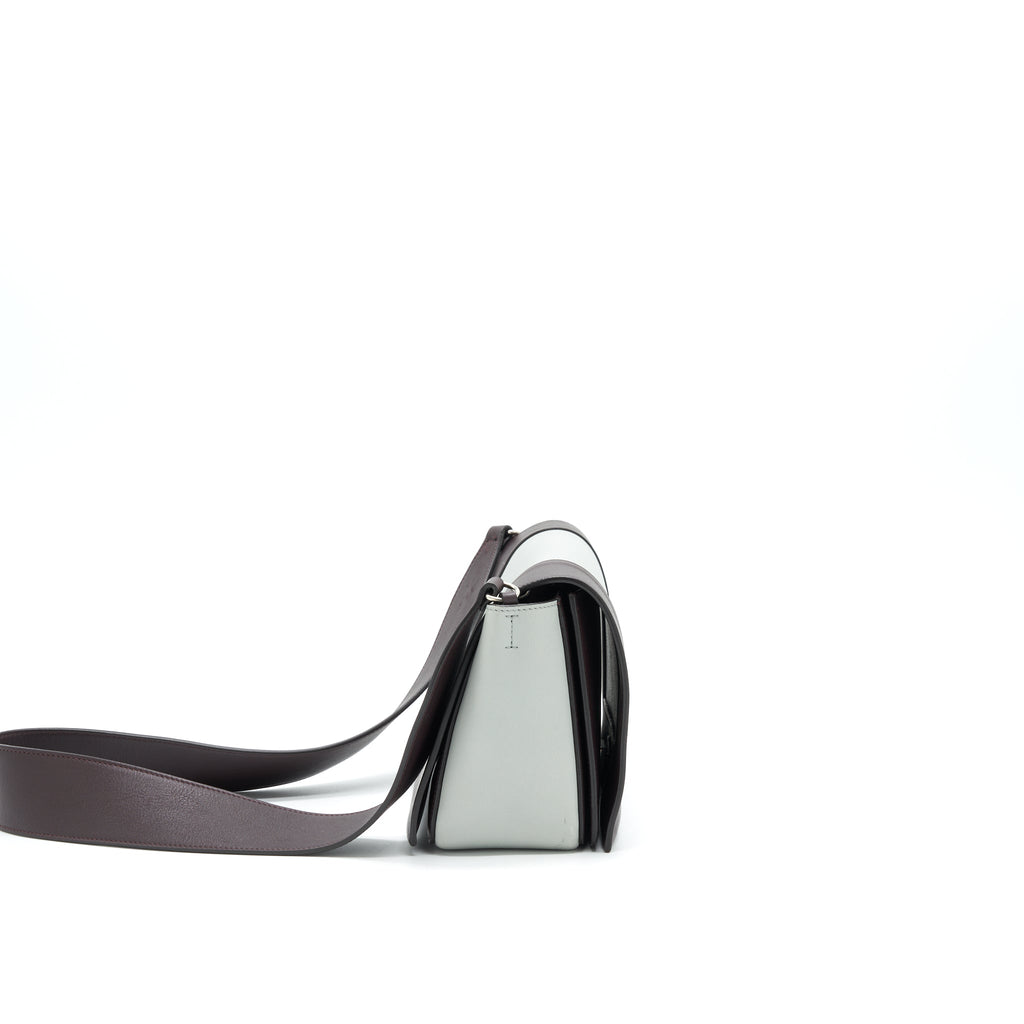 CELINE FRAME SHOULDER BAG GREY/ BURGUNDY