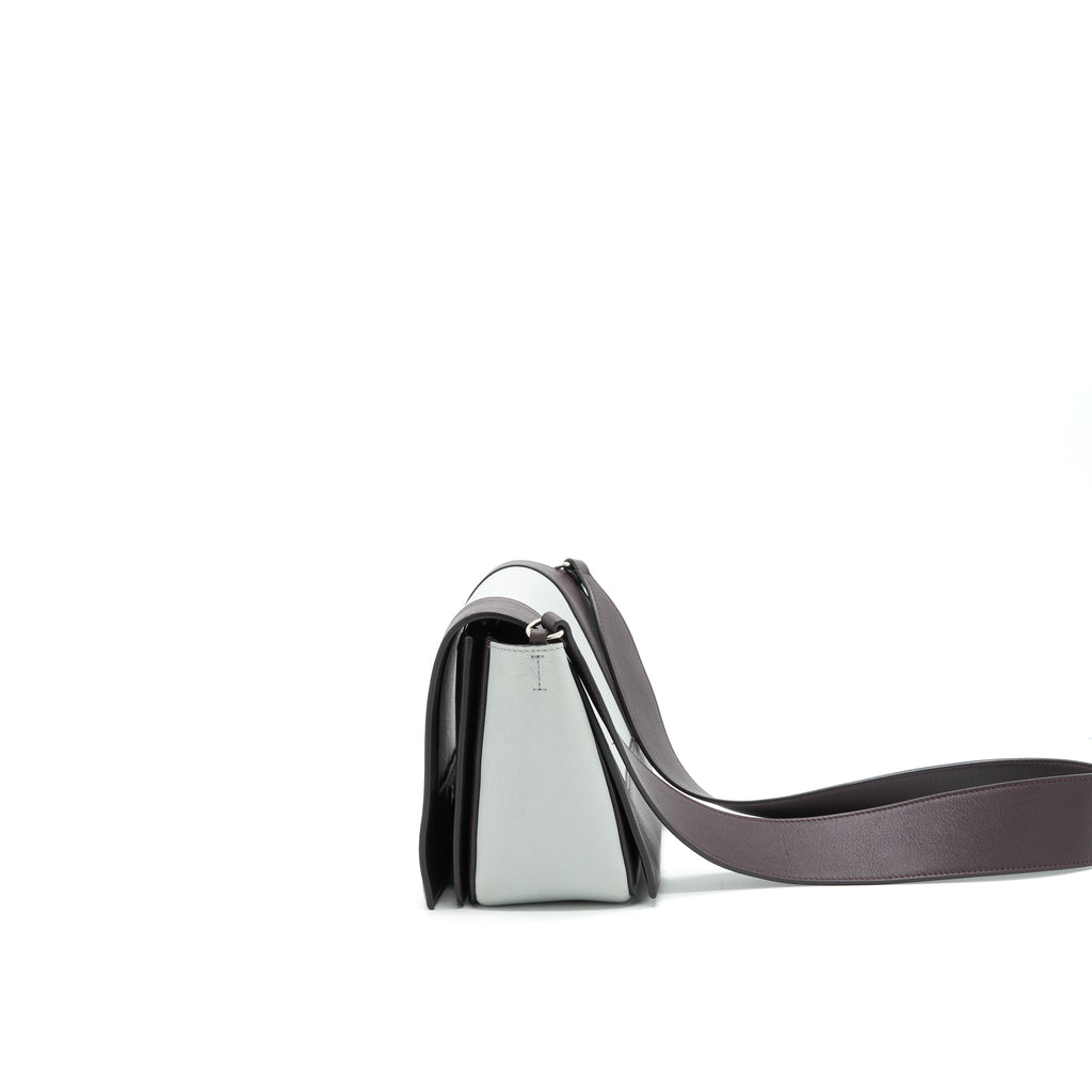 CELINE FRAME SHOULDER BAG GREY/ BURGUNDY