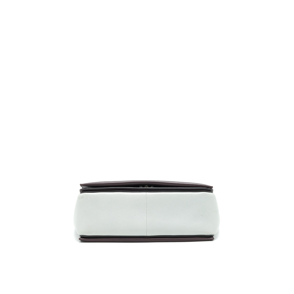 CELINE FRAME SHOULDER BAG GREY/ BURGUNDY