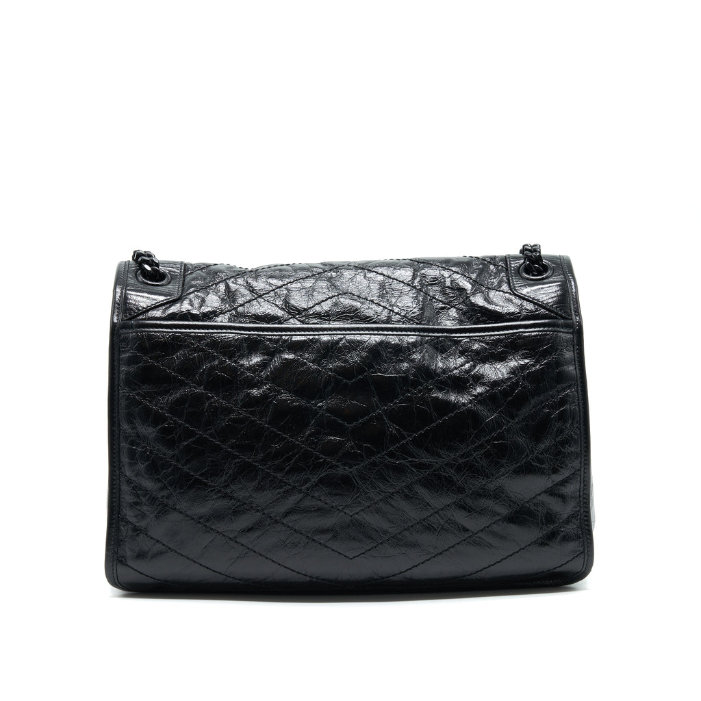 SAINT LAURENT NIKI LARGE BAG IN BLACK AND BLACK HARDWARE
