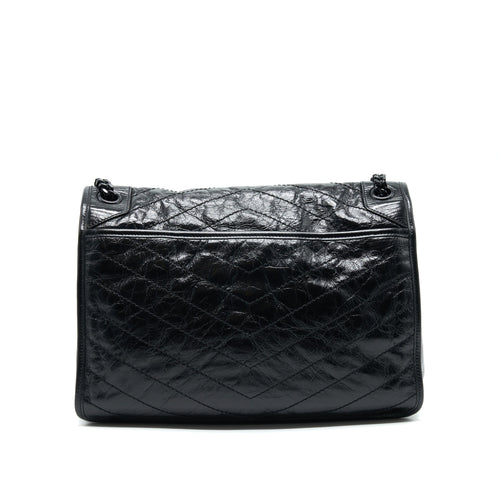 SAINT LAURENT NIKI LARGE BAG IN BLACK AND BLACK HARDWARE