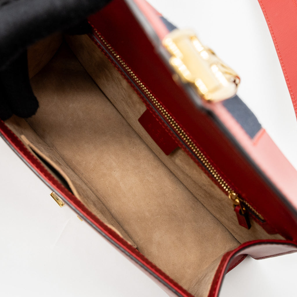 GUCCI SMALL SYLVIE BAG CALFSKIN RED GHW