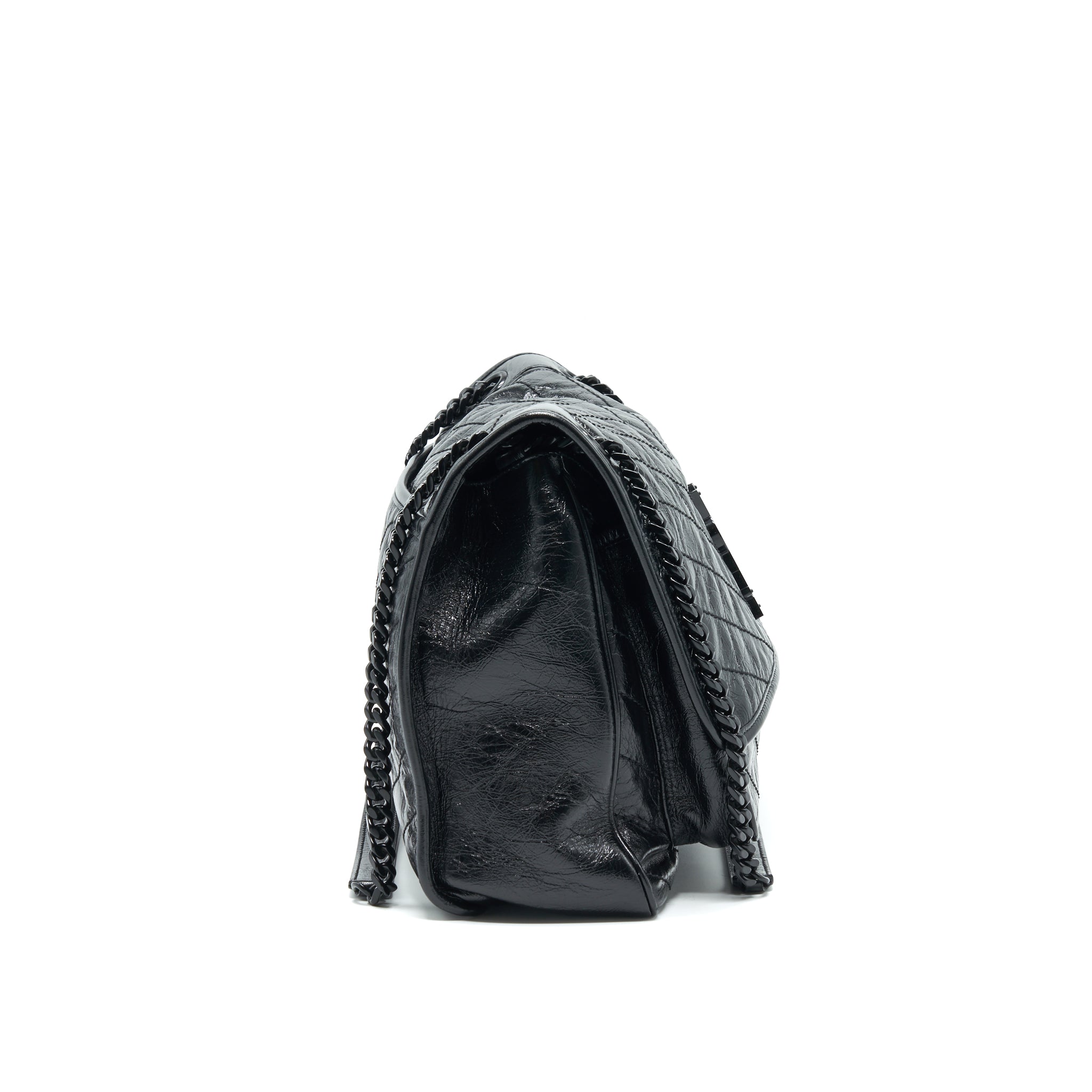 SAINT LAURENT NIKI LARGE BAG IN BLACK AND BLACK HARDWARE