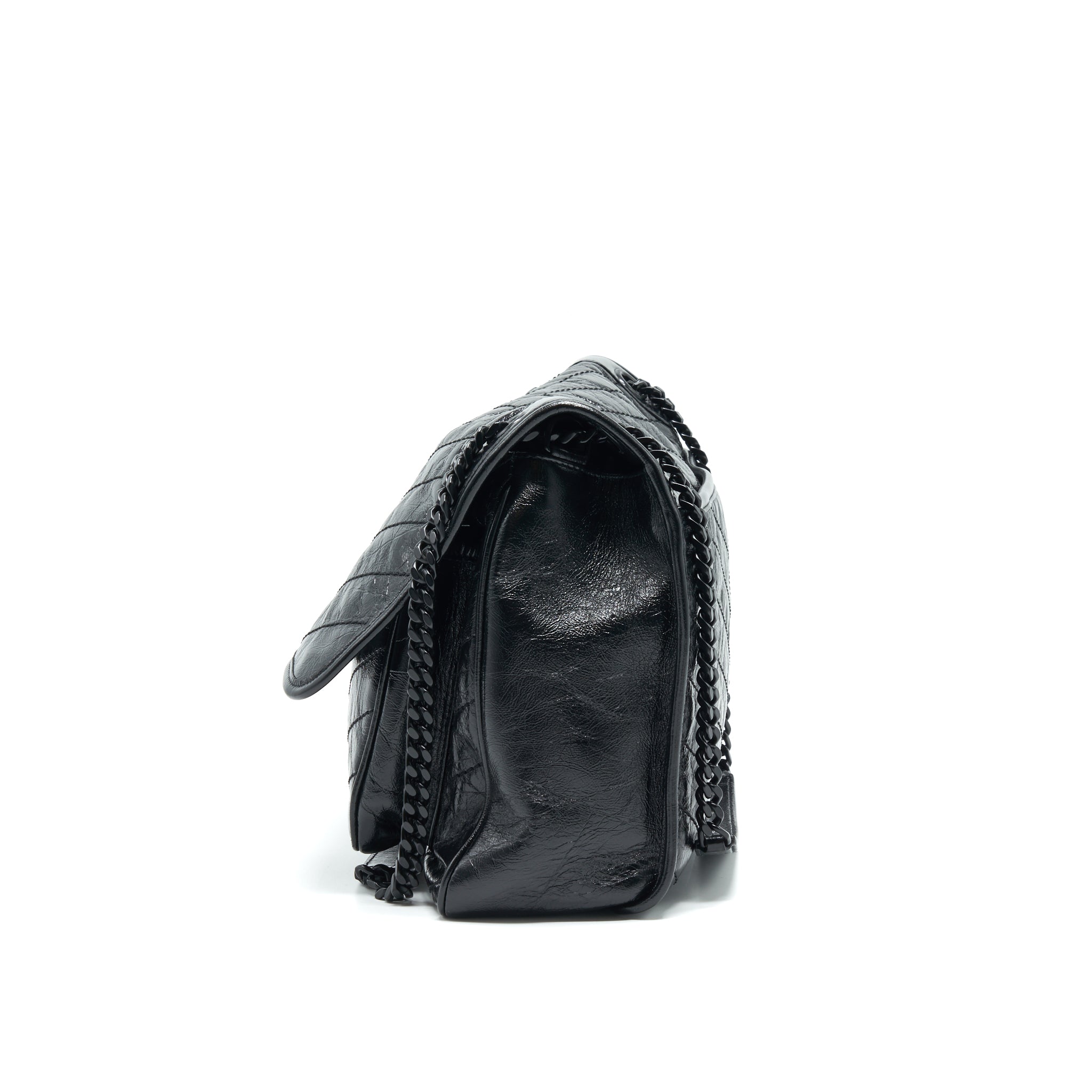 SAINT LAURENT NIKI LARGE BAG IN BLACK AND BLACK HARDWARE