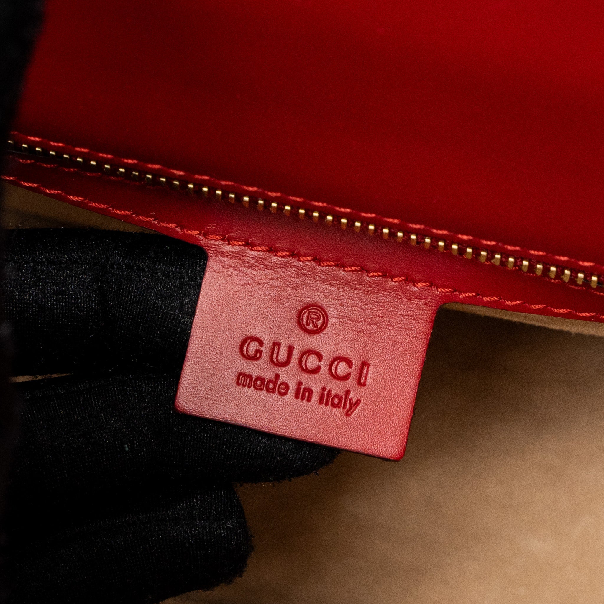 GUCCI SMALL SYLVIE BAG CALFSKIN RED GHW