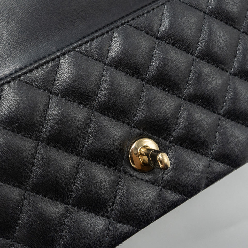 CHANEL CLASSIC MINI RECTANGULAR FLAP BAG LAMBSKIN BLACK LGHW (MICROCHIP)