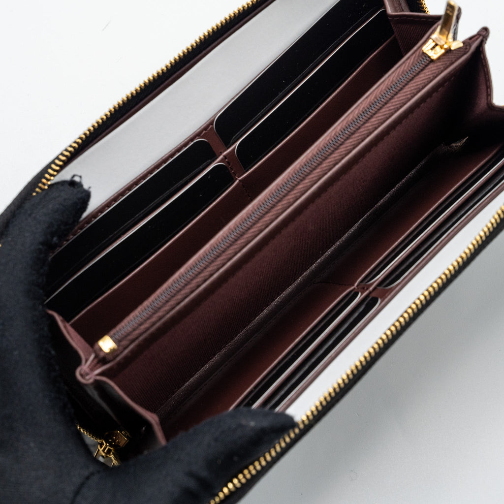 CHANEL CLASSIC LONG ZIPPED WALLET CAVIAR BLACK GHW (MICROCHIP)