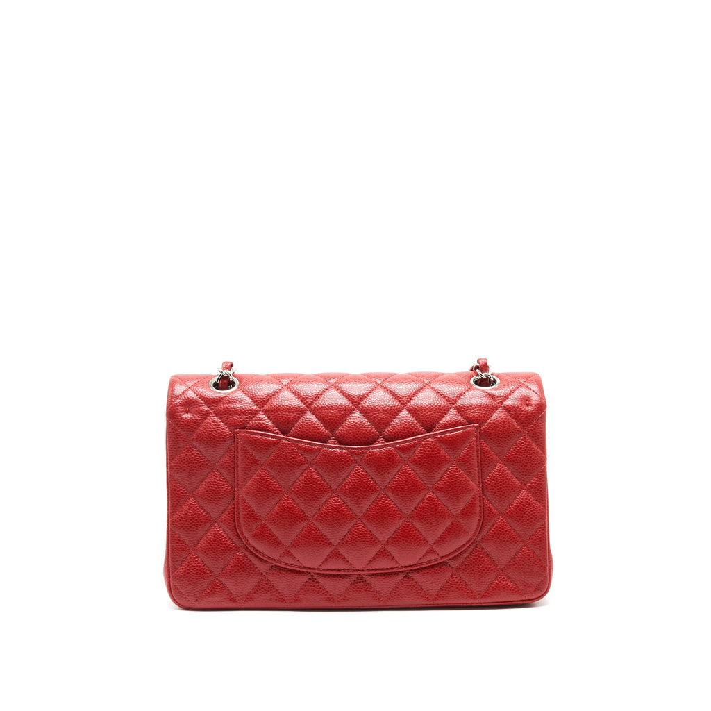 CHANEL MEDIUM CLASSIC DOUBLE FLAP CAVIAR RED SHW