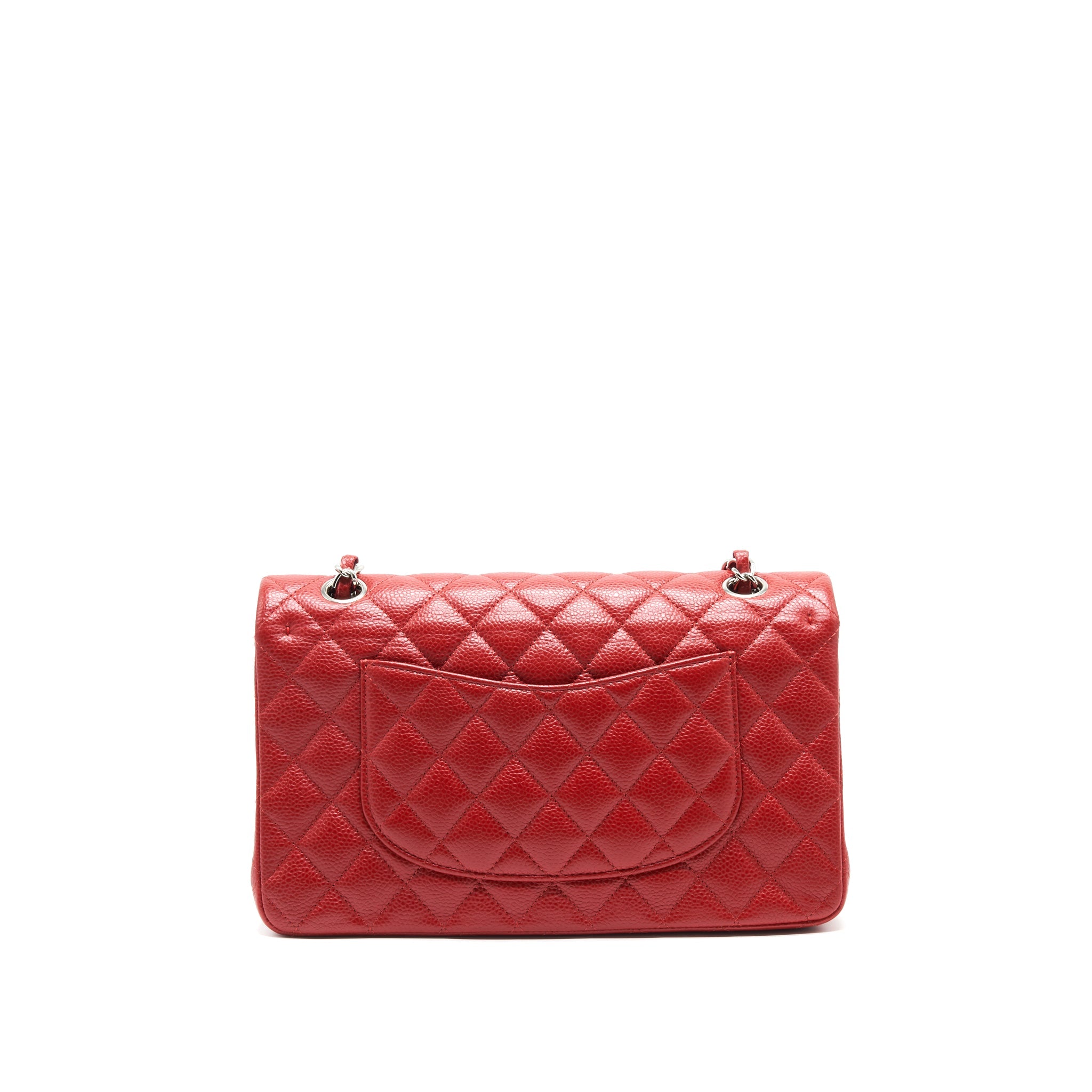 CHANEL MEDIUM CLASSIC DOUBLE FLAP CAVIAR RED SHW
