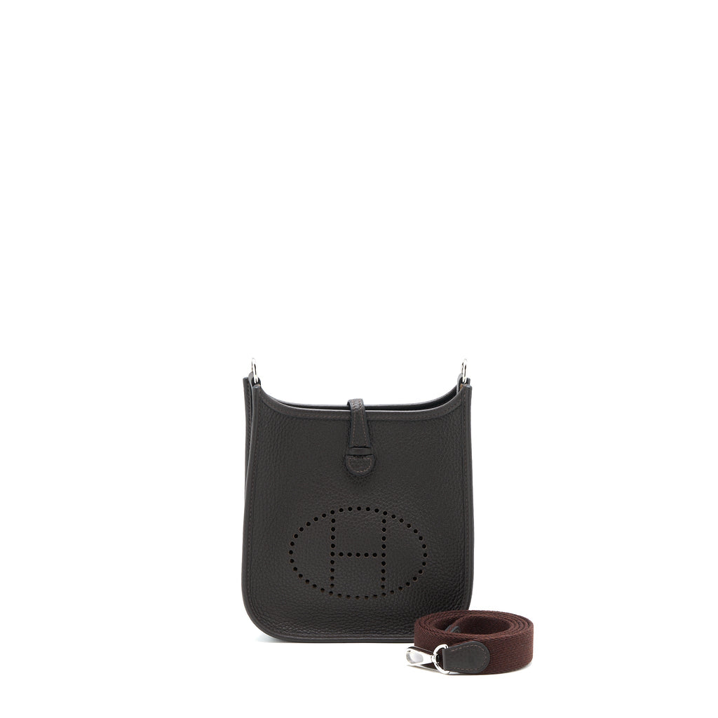 HERMES MINI EVELYN CLEMENCE EBENE/HAVANE SHW