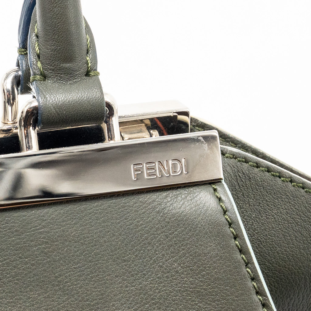 FENDI MINI 3JOURS TOTE BAG CALFSKIN DARK GREEN SHW