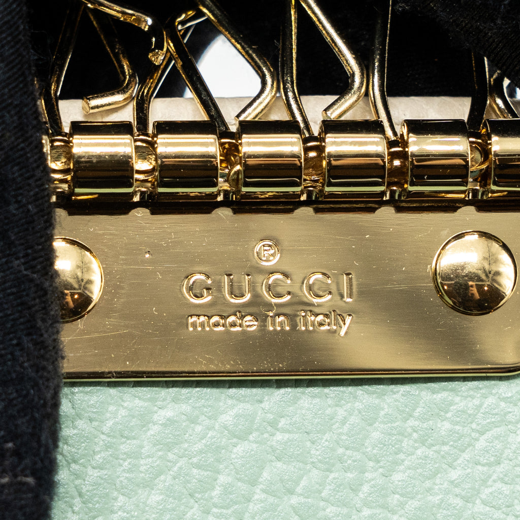 GUCCI OPHIDIA KEY CASE CALFSKIN WHITE GHW