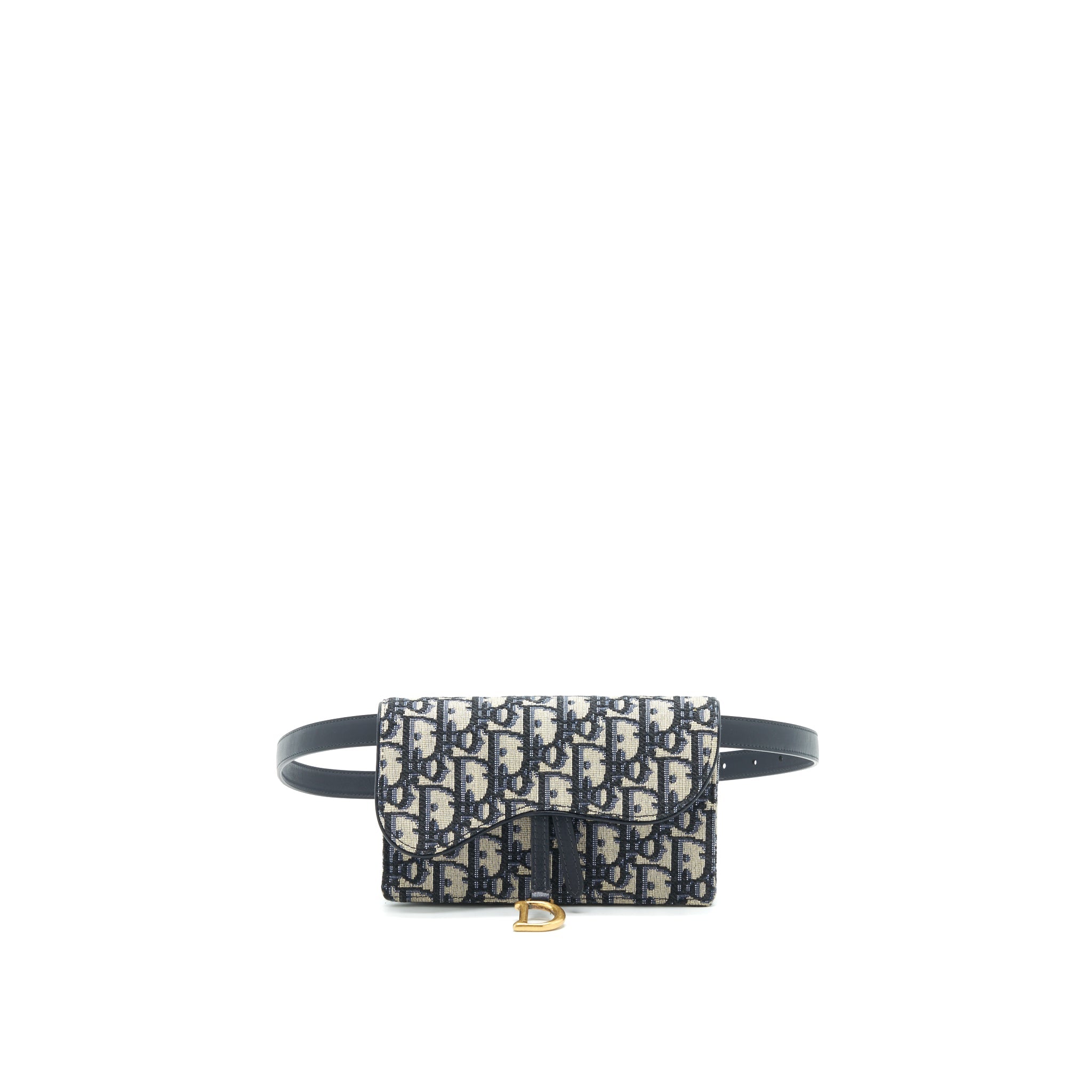 DIOR SADDLE BELT POUCH BLUE OBLIQUE JACQUARD