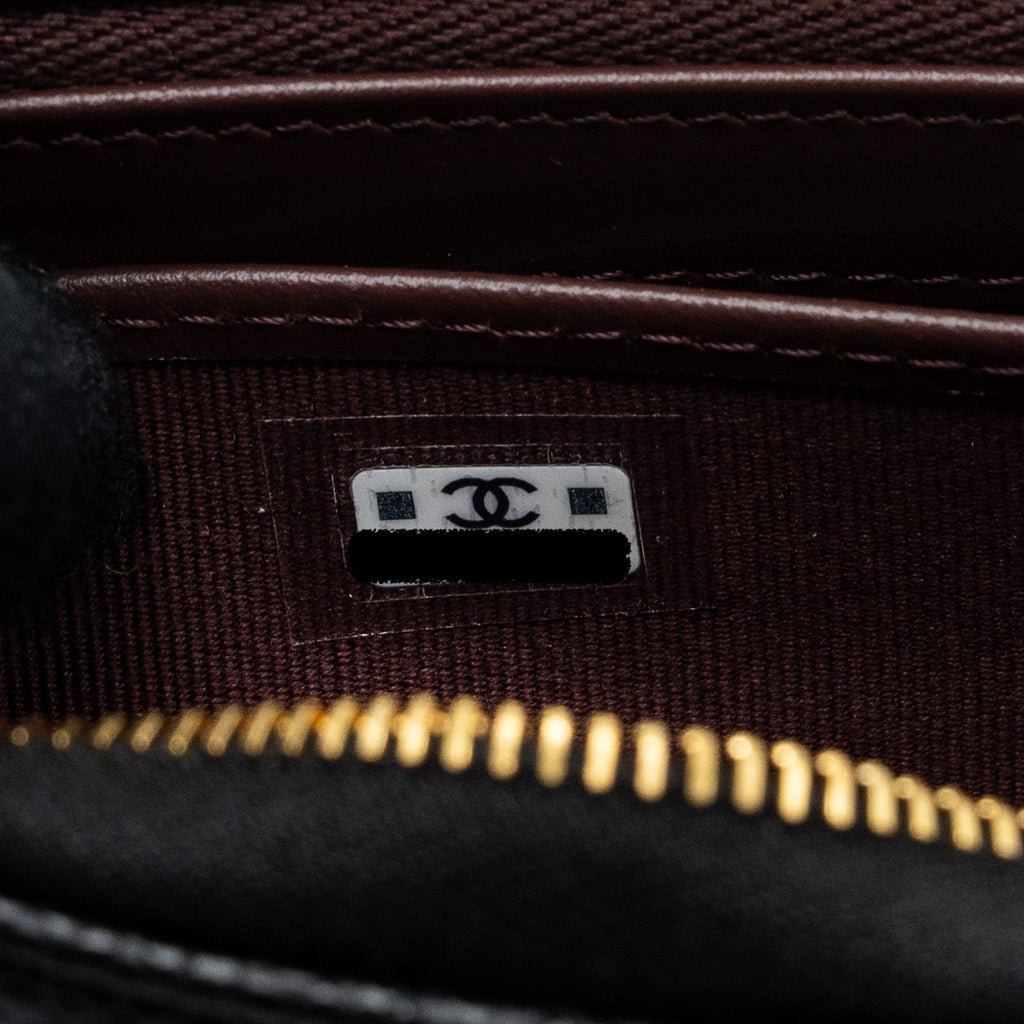 CHANEL CLASSIC LONG ZIPPED WALLET CAVIAR BLACK GHW (MICROCHIP)