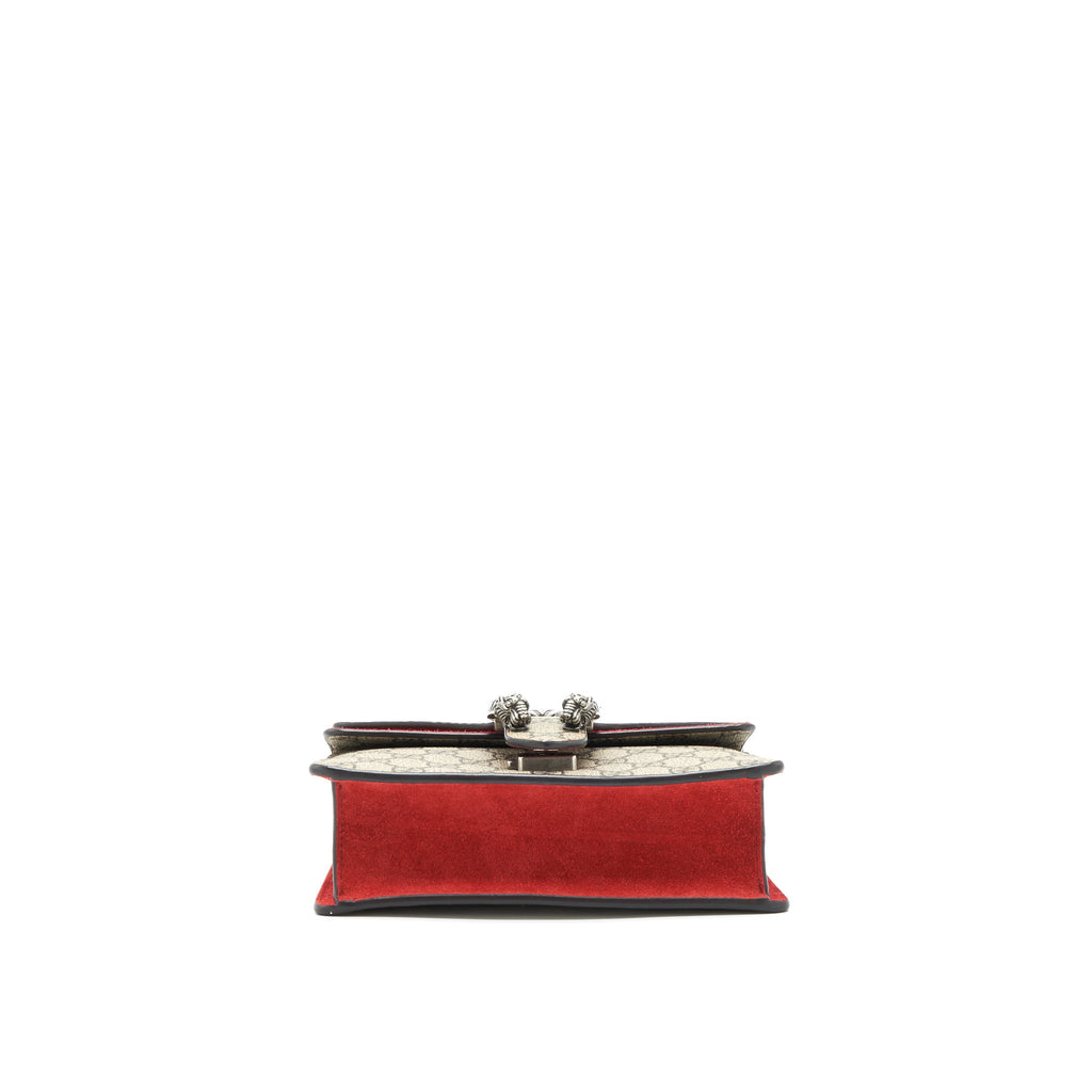 GUCCI MINI DIONYSUS RED SUEDE CROSSBODY BAG