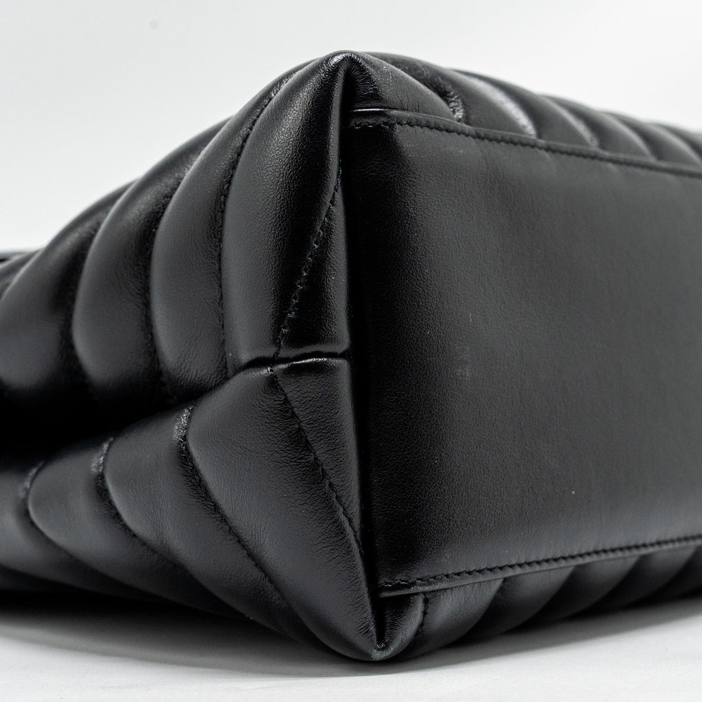 SAINT LAURENT /YSL MEDIUM LOU LOU BAG CALFSKIN BLACK RUTHENIUM HARDWARE