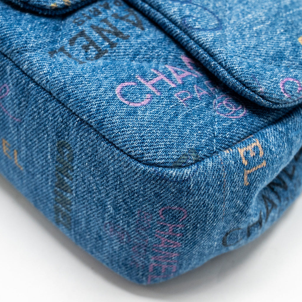 CHANEL 22P FLAP BAG DENIM BLUE GHW (MICROCHIP)