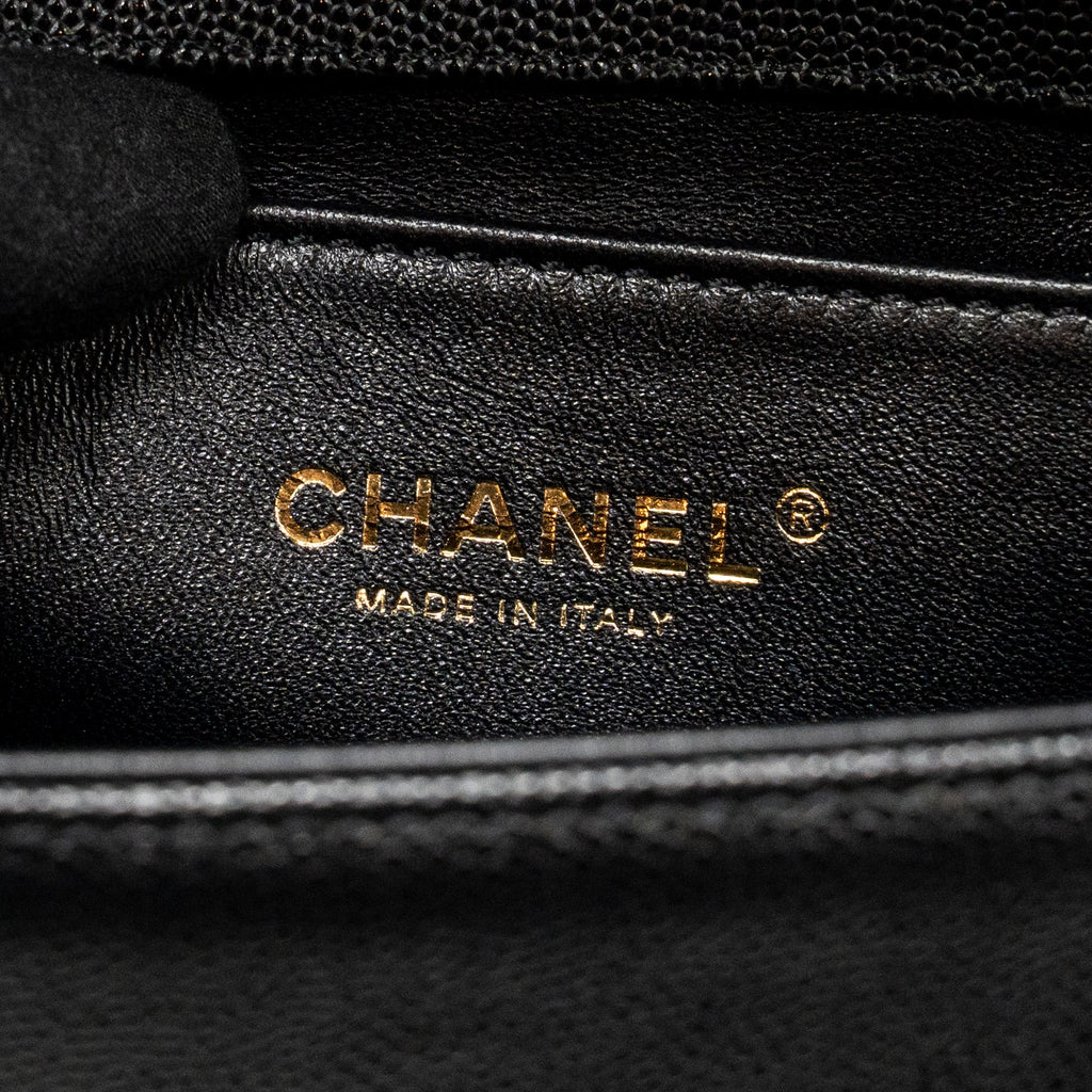 CHANEL MEDIUM BOY BAG CAVIAR BLACK GHW (MICROCHIP)