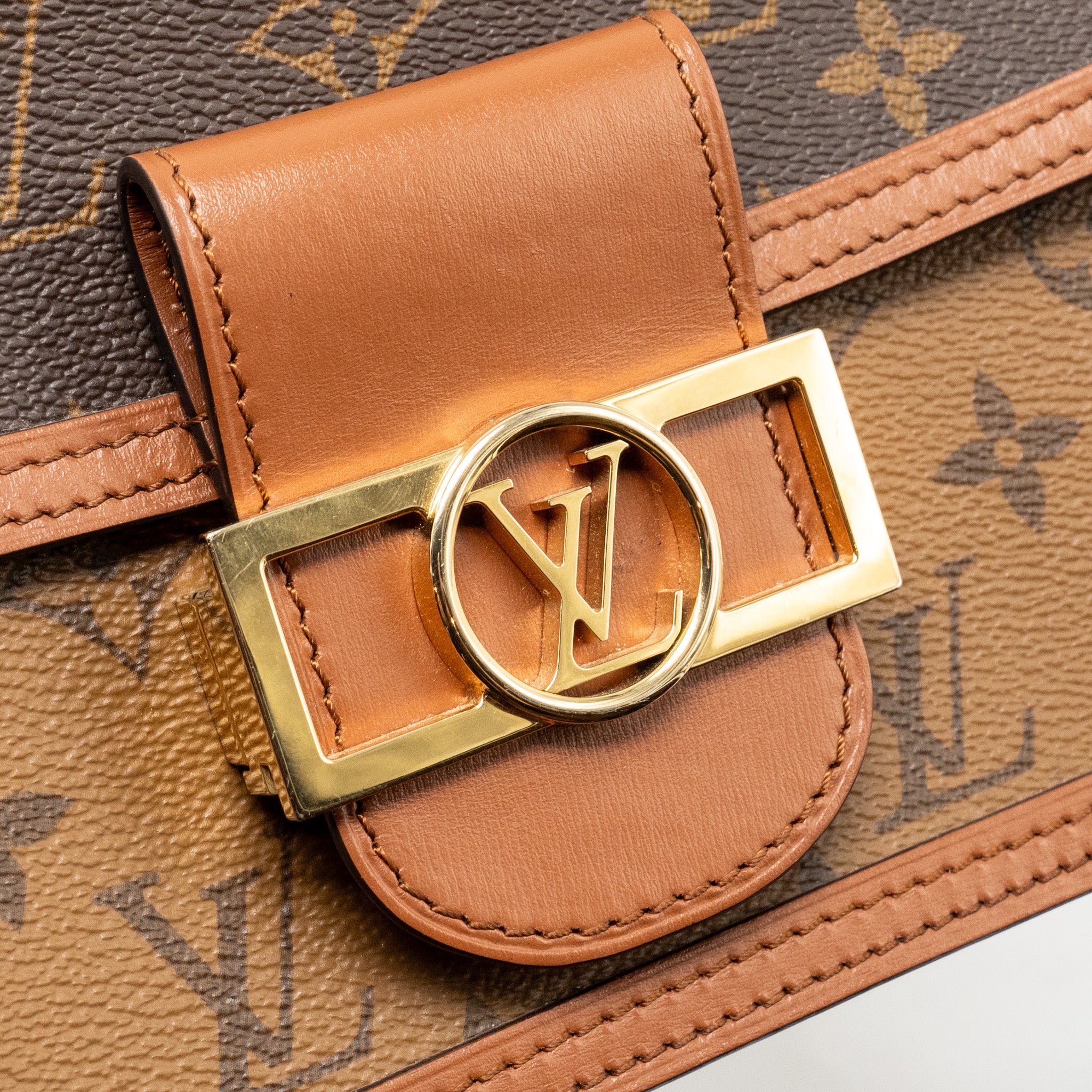 LOUIS VUITTON MINI DAUPHINE MONOGRAM REVERSE CANVAS GHW