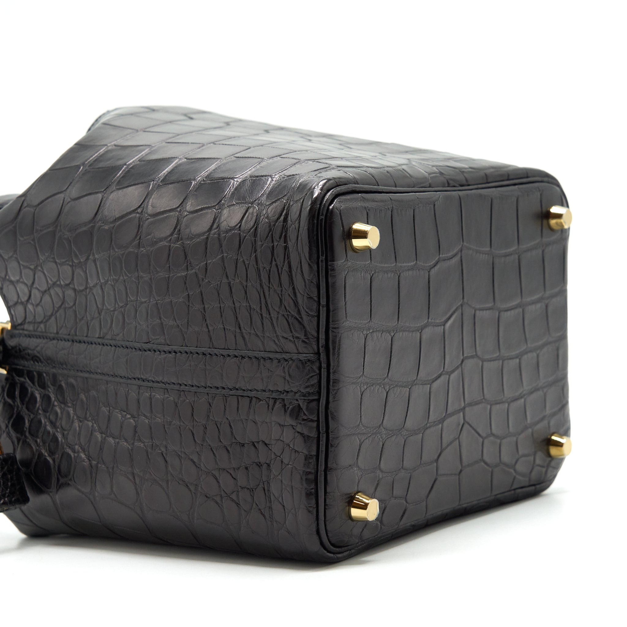 HERMES PICOTIN 18 LOCK BAG ALLIGATOR MATT BLACK GHW