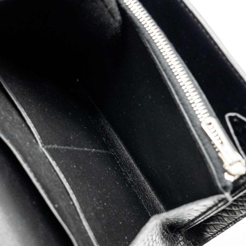 HERMES CONSTANCE WALLET ALLIGATOR MISSISSIPPIENSIS BLACK SHW