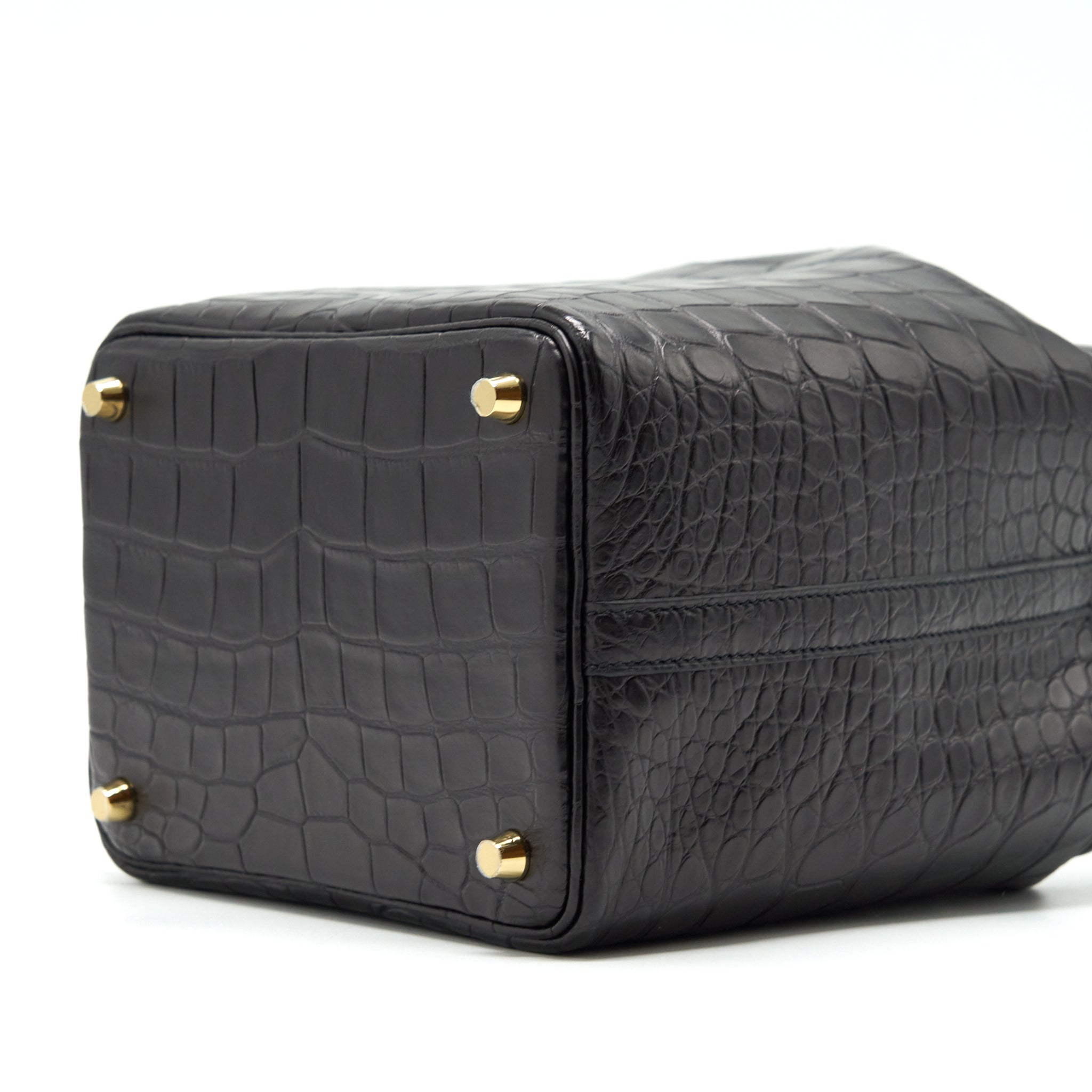 HERMES PICOTIN 18 LOCK BAG ALLIGATOR MATT BLACK GHW