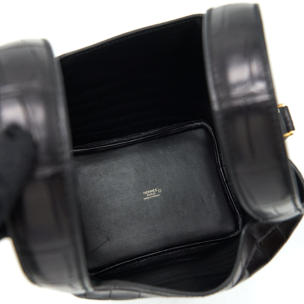 HERMES PICOTIN 18 LOCK BAG ALLIGATOR MATT BLACK GHW