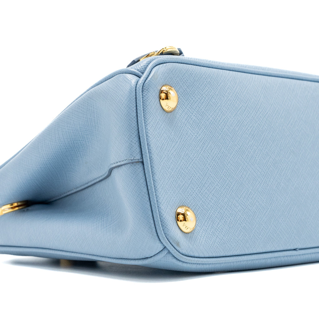 PRADA SMALL SAFFIANO TOTE BAG CALFSKIN LIGHT BLUE GHW