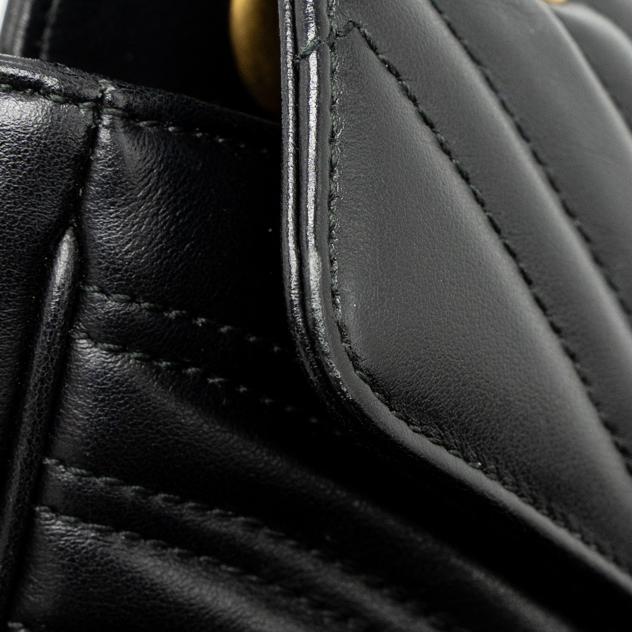 GUCCI SMALL GG MARMONT BAG CALFSKIN BLACK GHW