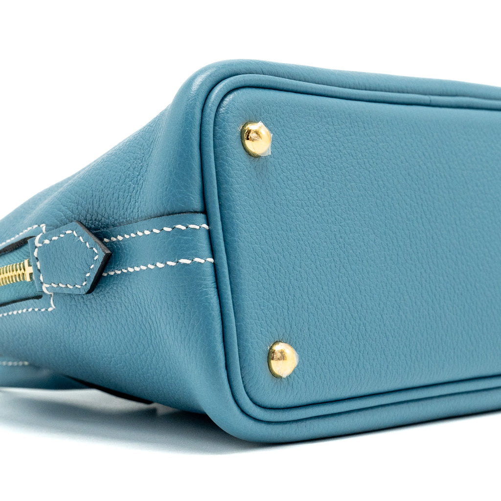 HERMES MINI BOLIDE EVERCOLOR NEW BLUE JEAN GHW