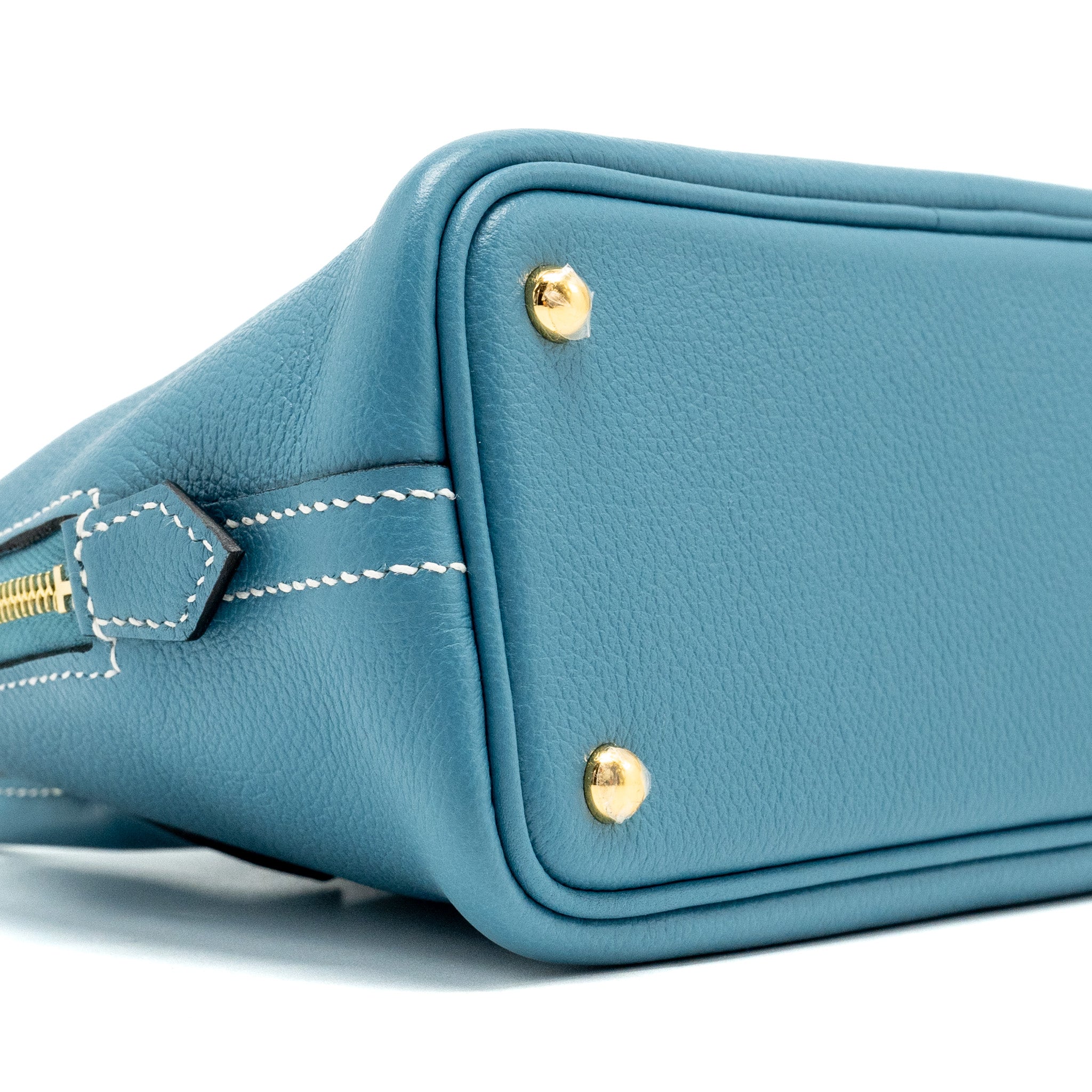 HERMES MINI BOLIDE EVERCOLOR NEW BLUE JEAN GHW