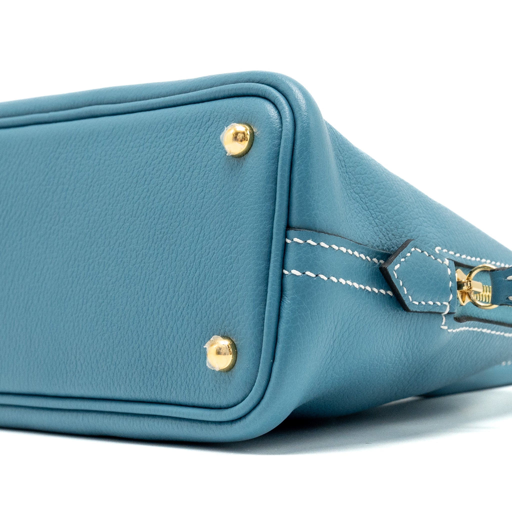 HERMES MINI BOLIDE EVERCOLOR NEW BLUE JEAN GHW