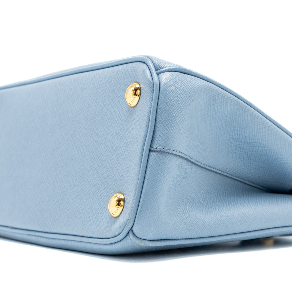 PRADA SMALL SAFFIANO TOTE BAG CALFSKIN LIGHT BLUE GHW